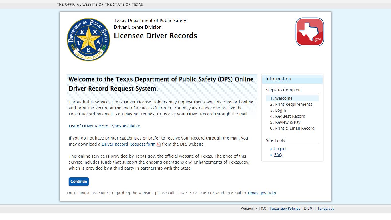 Driver License Division Licensee Driver Records - Texas